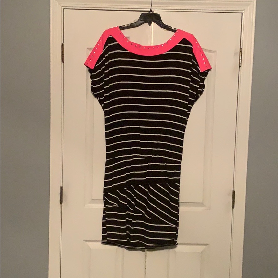 Pink Highlight Cutout Back Midi Dress